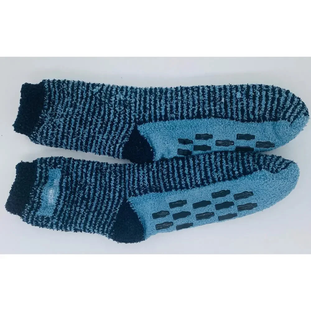 Fleece Socks Large Tupperware Non Slip Water Bottles Blue Light Dark Lined Warm